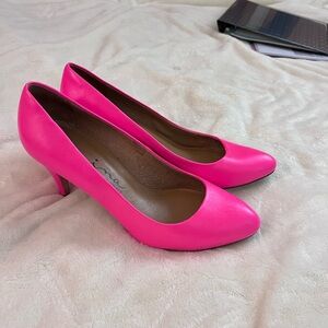 Nina Originals Hot Pink Leather Pumps Size 7 | Classic Heels | Vero Cuoio